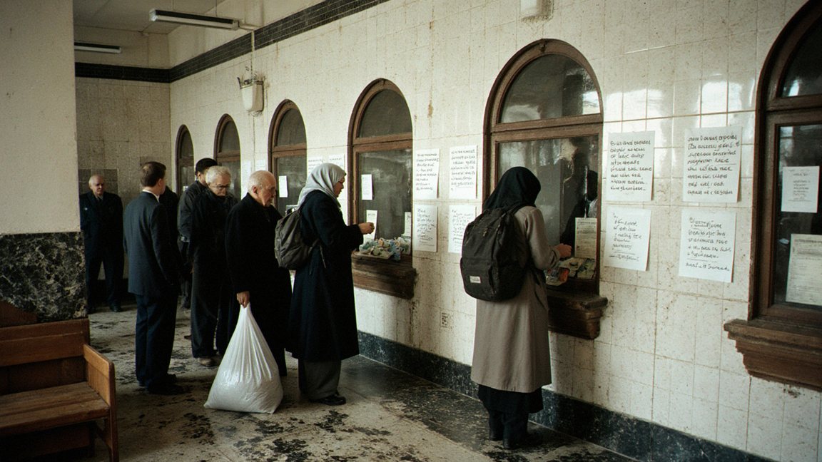 The ticket windows at Talas station
